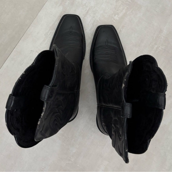 Ladies Ariat Round Up Black Western Leather Boots - Picture 4 of 5